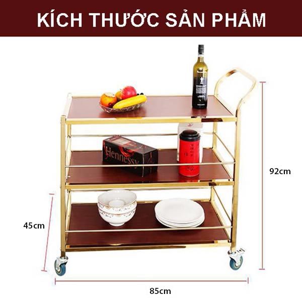 Kích thước xe đẩy phục vụ nhà hàng