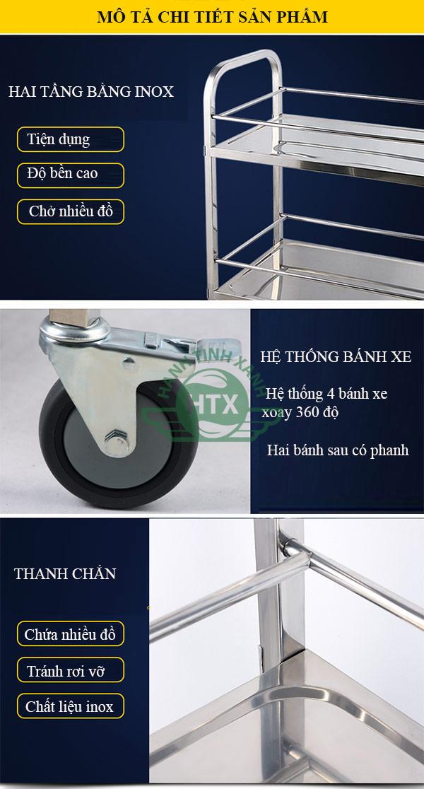 Các chi tiết cấu thành xe đẩy đồ ăn