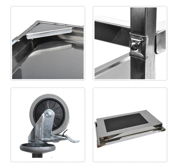 Xe đẩy có bán xe, khung xe và ngăn đựng inox chắc chắn