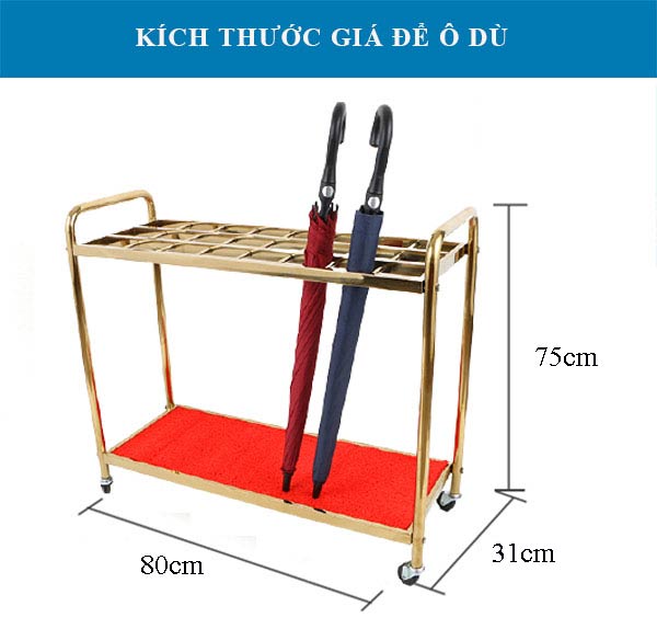 Kích thước kệ để ô dù 24 đầu cắm