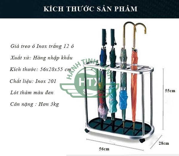 Thông số kỹ thuật giá để dù