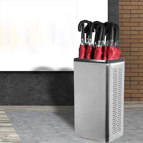 Thùng để ô làm bằng inox kiểu dáng hình chữ nhật