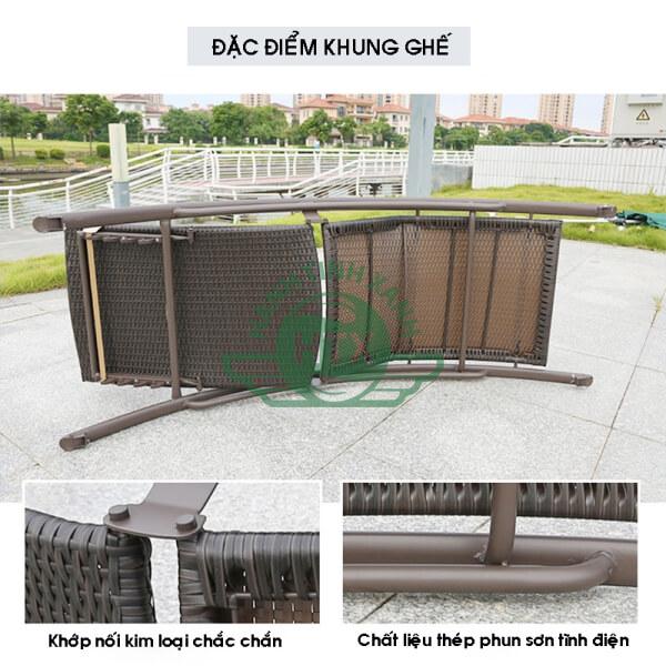 Khung ghế làm từ thép phun sơn tĩnh điện