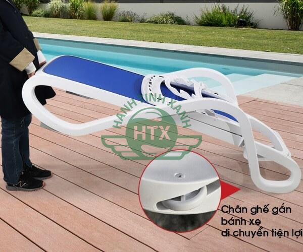 Chân ghế đi kèm bánh xe di chuyển tiện lợi