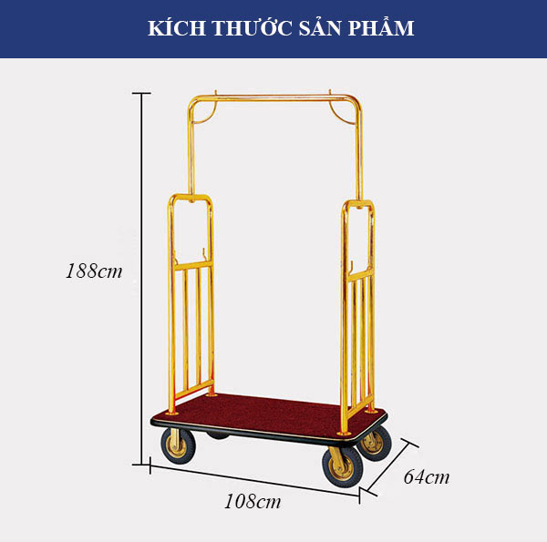 Kích thước xe đẩy hành lý