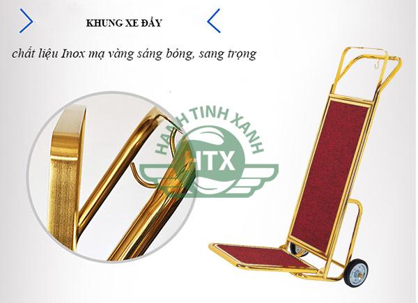 Khung xe bằng inox mạ vàng bắt mắt