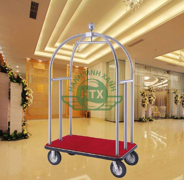 Mẫu xe đẩy hành lý khách sạn inox