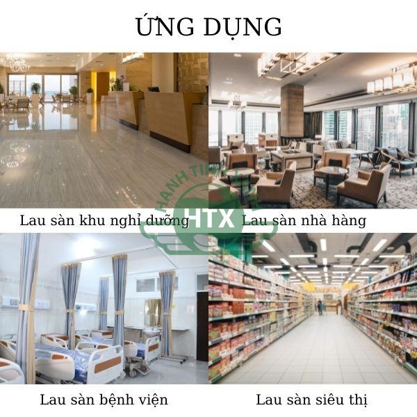 Sản phẩm cây đẩy sàn khô Deluxe được sử dụng đa dạng không gian