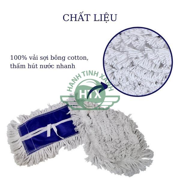 Bông lau sàn làm từ vải sợi cotton, thấm nước tốt