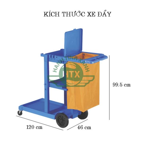 Chi tiết kích thước xe đẩy dọn buồng phòng