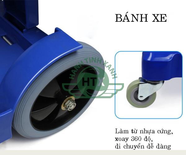 Bánh xe làm vệ sinh đa năng làm bằng nhựa cứng, xoay 360 độ