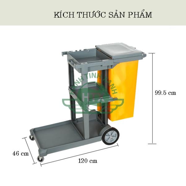 Chi tiết kích thước xe dọn vệ sinh khách sạn