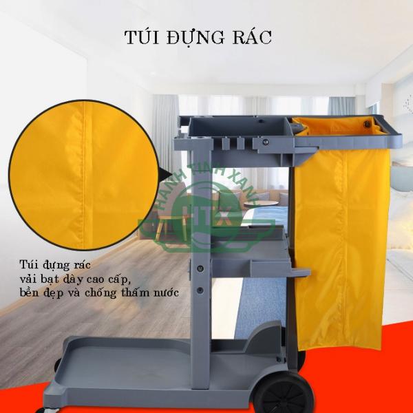 Xe làm vệ sinh chữ L với túi đựng rác tiện lợi