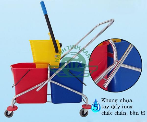 Xe vắt móp đôi khung nhựa 46L