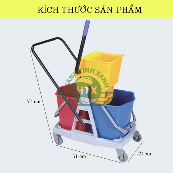 Chi tiết kích thước xe vắt nước lau sàn 46L