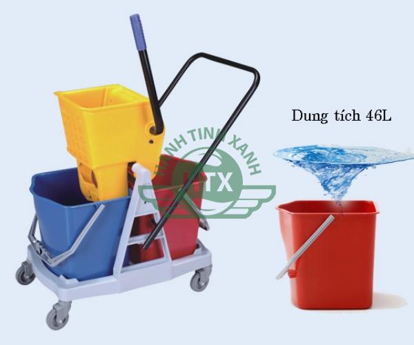 Mẫu xe vắt móp đôi 46 lít khung nhựa cao cấp, chất lượng