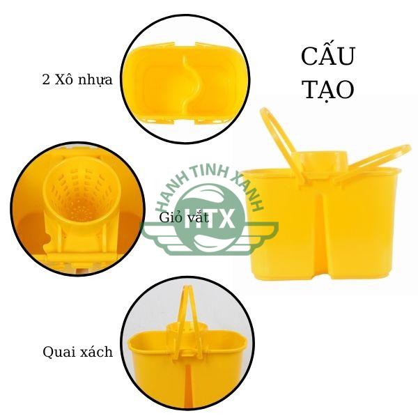 Xô vắt cây lau nhà 15L được thiết kế tiện lợi, gọn nhẹ