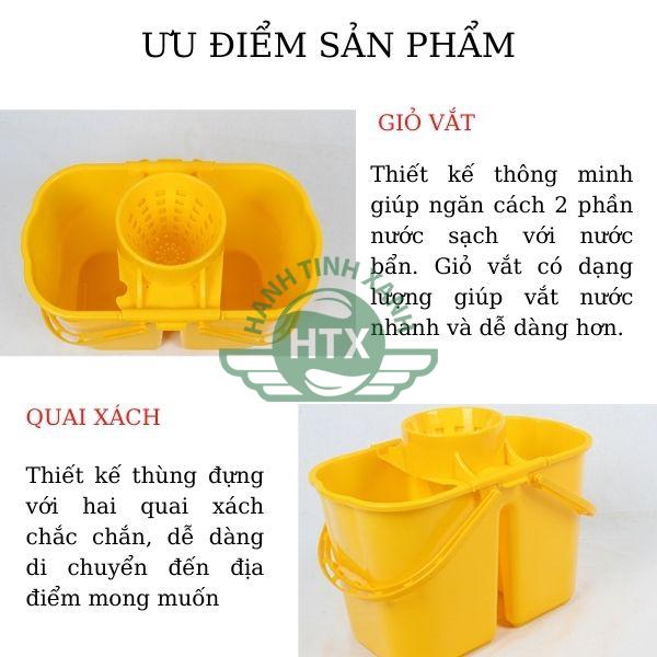 Thiết kế thông minh và gọn nhẹ của thùng vắt nước lau nhà 15L