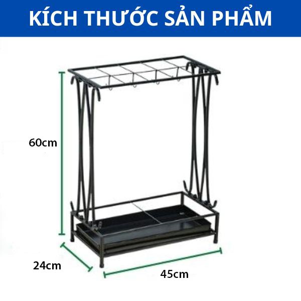 Kích thước giá treo ô dù loại 10 ô