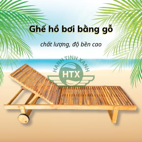 Mẫu ghế bể bơi bằng gỗ tràm được tin dùng hiện nay