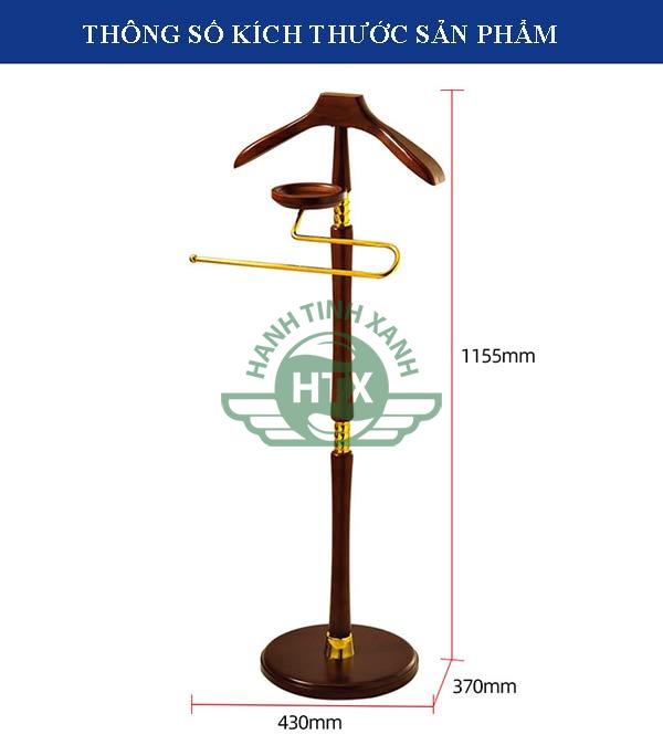 Kích thước giá cây treo áo vest bằng gỗ