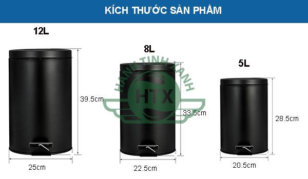 Tham khảo kích thước thùng rác đạp chân