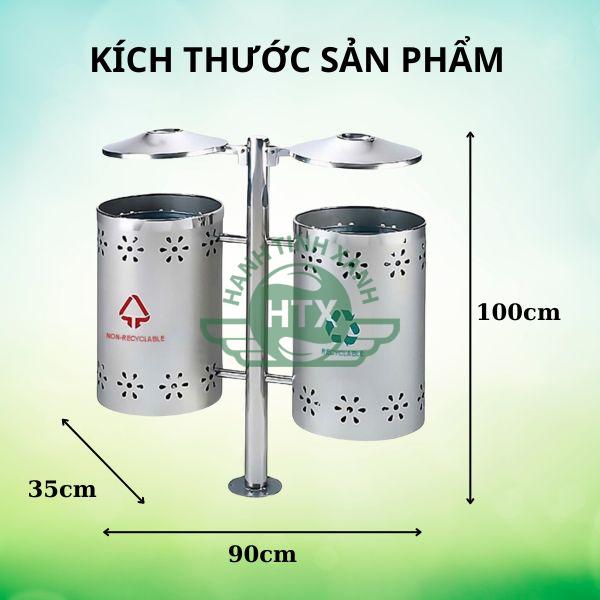 Thông số kích thước thùng rác inox