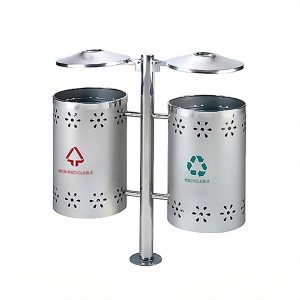 Thùng rác inox treo đôi ngoài trời