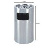 Thùng rác Inox tròn có gạt tàn Ø40