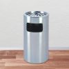 Thùng rác Inox tròn có gạt tàn Ø40