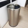 Thùng rác inox tròn có gạt tàn Ø30