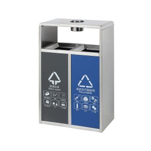 Thùng rác inox 2 ngăn có gạt tàn