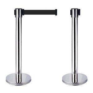 Cột chắn Inox trắng dây đen 3m