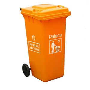 Thùng rác nhựa HDPE 120L màu cam