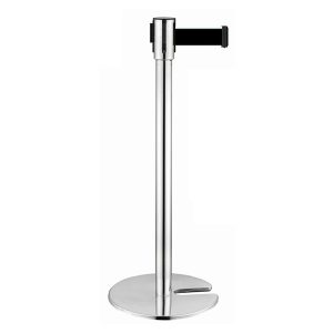 Côt chắn Inox trắng đế chữ U dây đen dài 3m