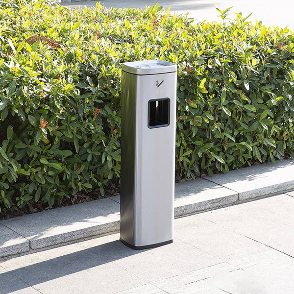 Trụ gạt tàn thuốc inox cao cấp bên bỉ, chống gỉ sét có thể sử dụng tốt ở ngoài trời