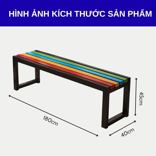 Kích thước ghế công viên không tựa