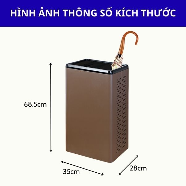 Tham khảo kích thước thùng đựng ô dù màu nâu