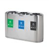thùng rác inox 3 ngăn phân loại