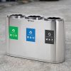 thùng rác inox 3 ngăn phân loại