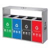 thùng rác inox 4 ngăn có gạt tàn