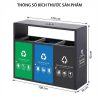 thùng rác ngoài trời 3 ngăn có gạt tàn