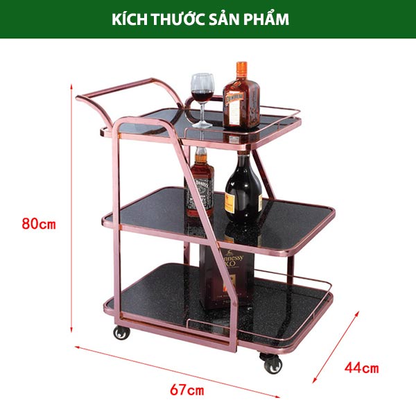 Kích thước xe đẩy rượu, đồ uống