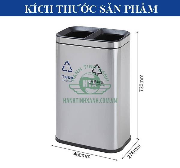 Thùng rác inox 2 ngăn