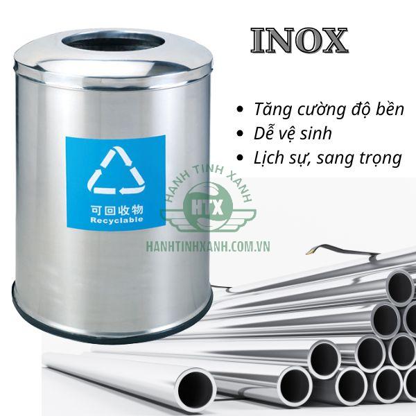 Thông Số Kỹ Thuật Thùng Rác Inox Tròn Ø60