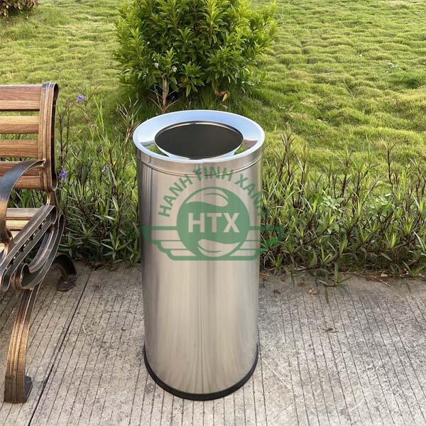 Thùng rác Inox tròn nắp hở Ø30