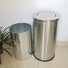 Thùng rác inox tròn nắp lật Ø35