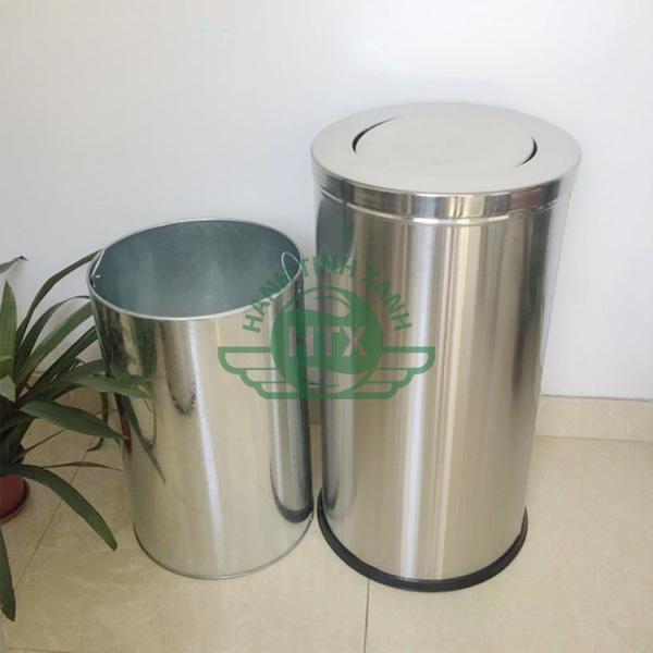 Thùng rác inox tròn nắp lật Ø35