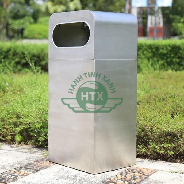 Thùng rác inox có gạt tàn