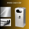 thùng rác inox có gạt tàn